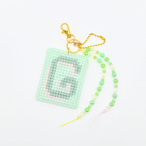 Block Initial Letter Keychain Bag Charm DIY Canvas Kit - Willow Breeze