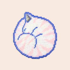 Cozy Cat Large Coaster DIY Canvas Kit - Bubbles