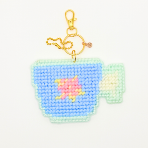 Tea time Keychain Bag Charm DIY Canvas Kit - Honey Brew