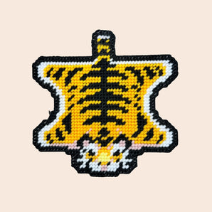 Cozy Animal Large Coaster DIY Canvas Kit - Amber the Tiger