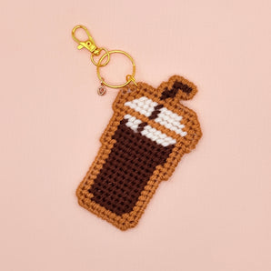 Mellorie Cafe Keychain Bag Charm DIY Canvas Kit - Iced Coffee 🖤