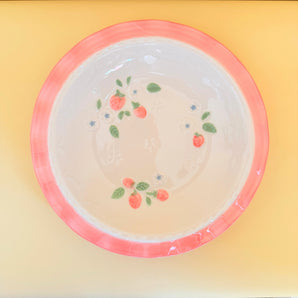 Strawberry Floral Dinner Bowl