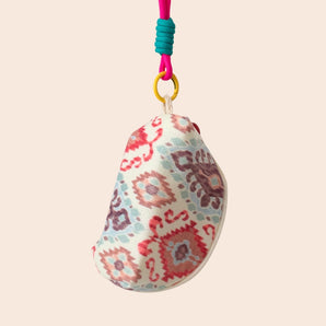 Boho Mini Keychain Bag Charm - Red