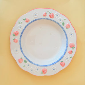 Strawberry Floral Large Plate
