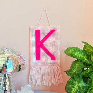 Block Initial Letter Tapestry DIY Canvas Kit - Strawberry Field