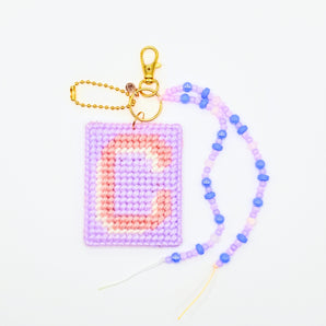 Block Initial Letter Keychain Bag Charm DIY Canvas Kit - Dreamy Lilac