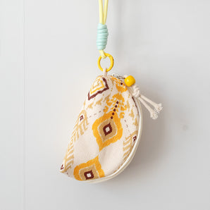 Boho Mini Keychain Bag Charm - Yellow