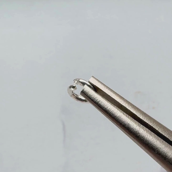 Double Lock Jump Rings, 7mm, Solid silver plated brass, Sold as 20 pieces.